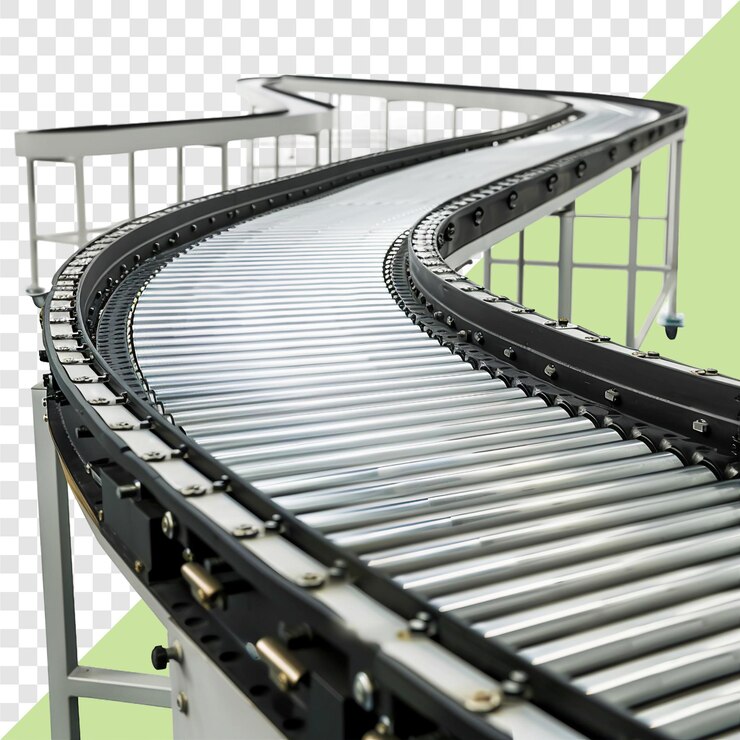 Conveyor belt transparent background isolated image generative AI