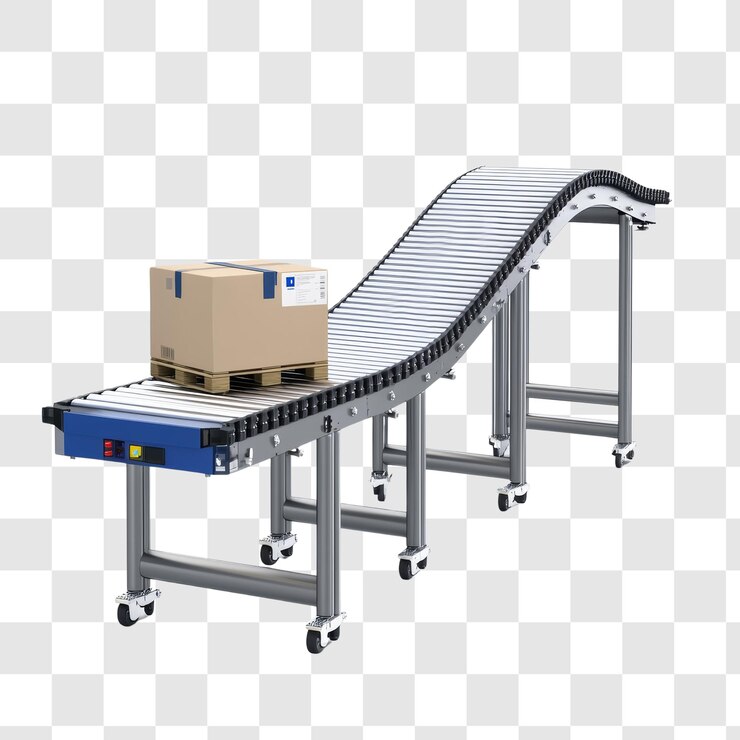 PSD conveyor belt with package for logistics management