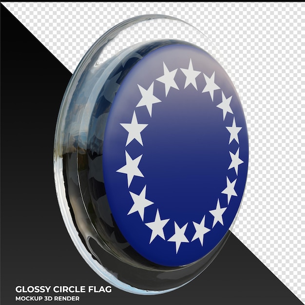 PSD cook islands0003 realistische 3d getextureerde glanzende cirkel vlag