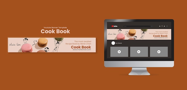 PSD recette di libri di cucina banner youtube