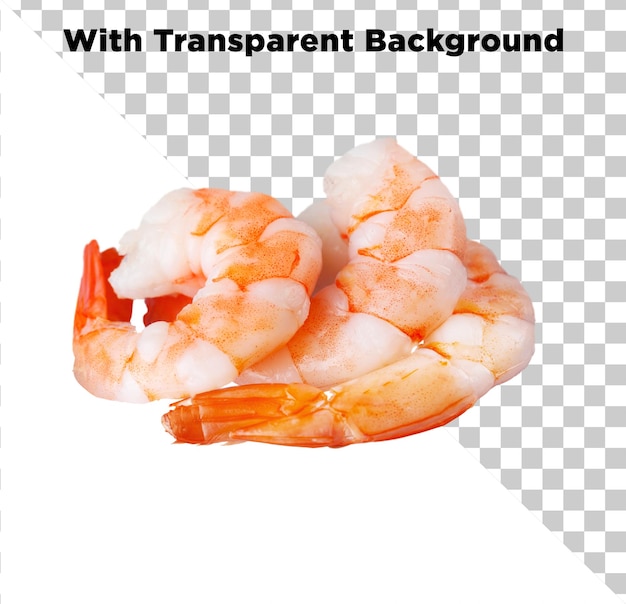 Cooked Shrimp on White Background