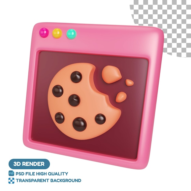 PSD icona dell'illustrazione 3d del cookie