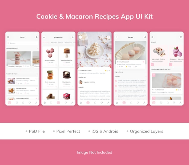 PSD クッキーアンプマカロンレシピアプリuiキット