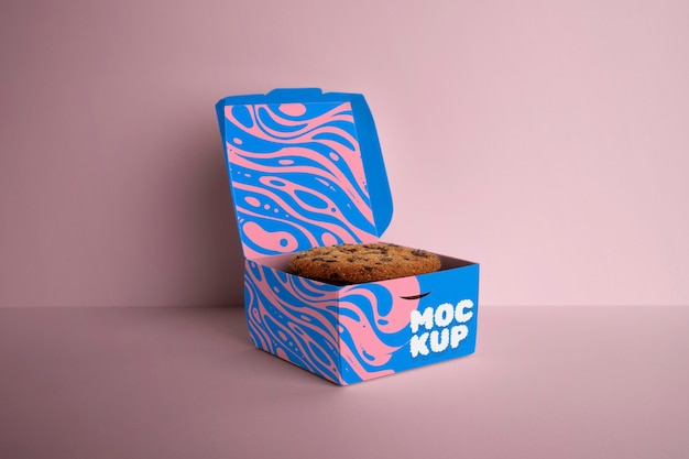 Mockup di imballaggio per prodotti da forno per biscotti