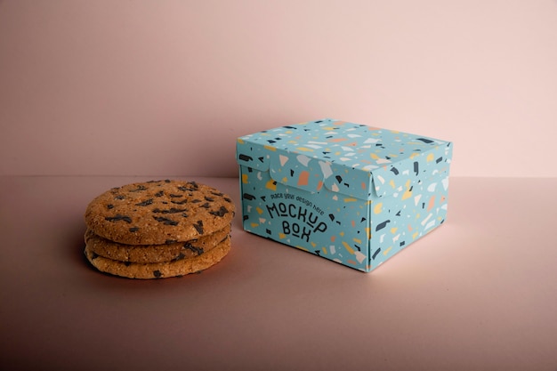 Mockup di imballaggio per prodotti da forno per biscotti