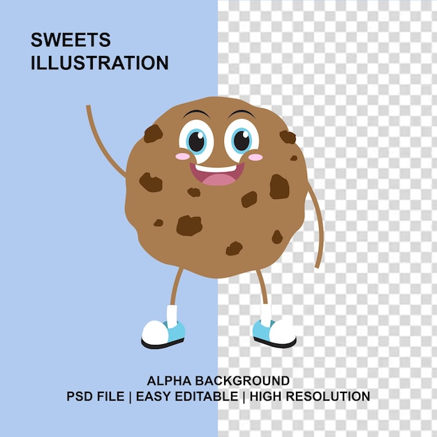 PSD cookie character illustration