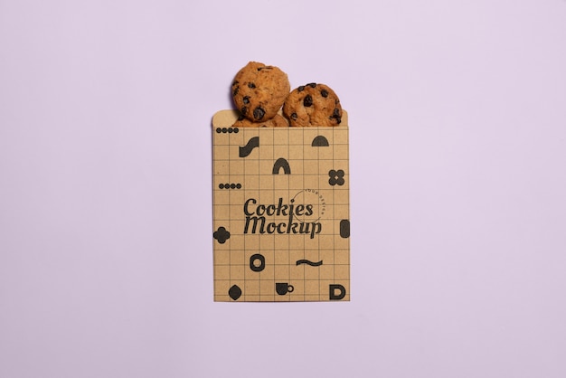 Mockup di progettazione di imballaggi per biscotti