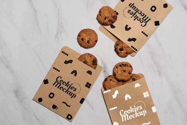 PSD cookie packaging design mockup