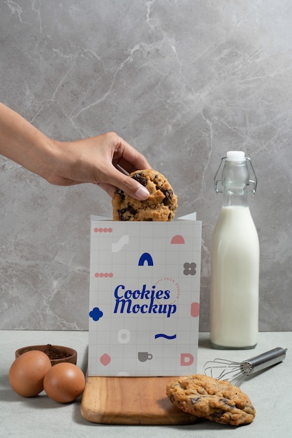 PSD cookie packaging design mockup