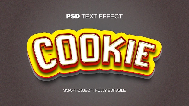 PSD cookie text effect