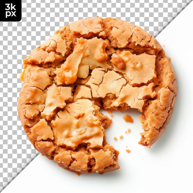 PSD cookie with bite isolated on transparent background