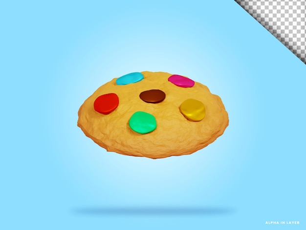 I cookie 3d rendono l'illustrazione isolata