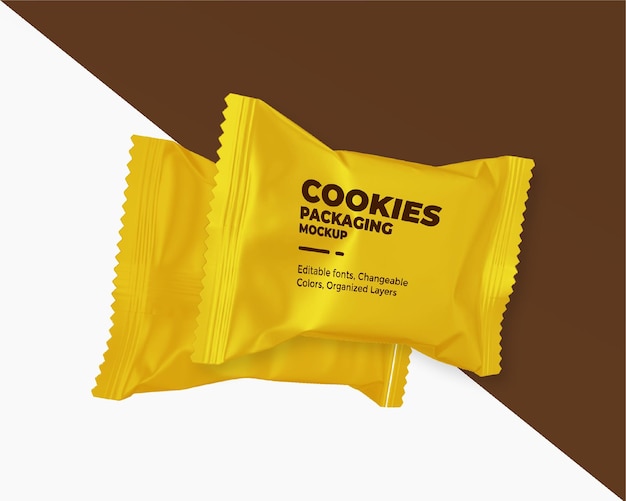 Cookies package mockup food pack mockup chocolate package mockup