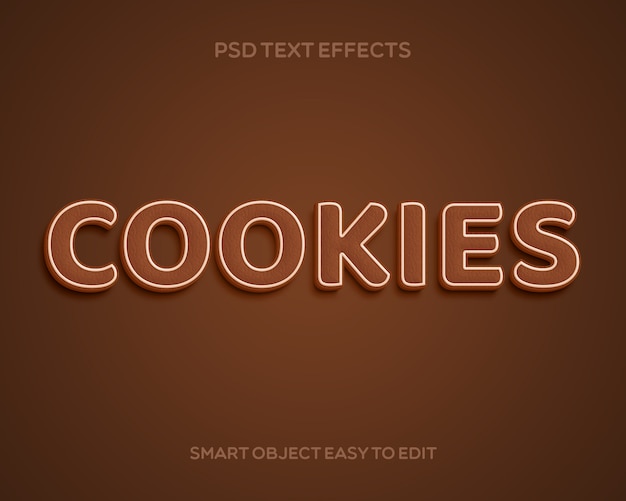 PSD cookies текстовый эффект