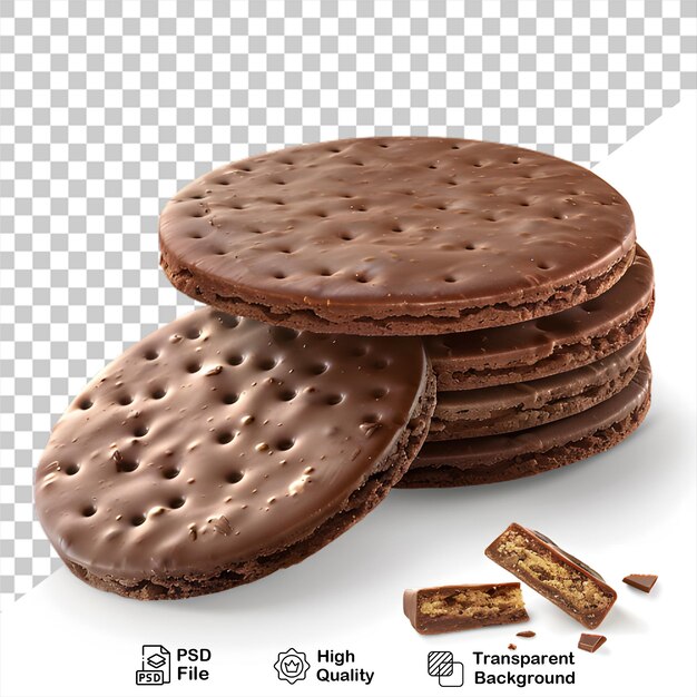 PSD a cookies with chocolate with transparent background