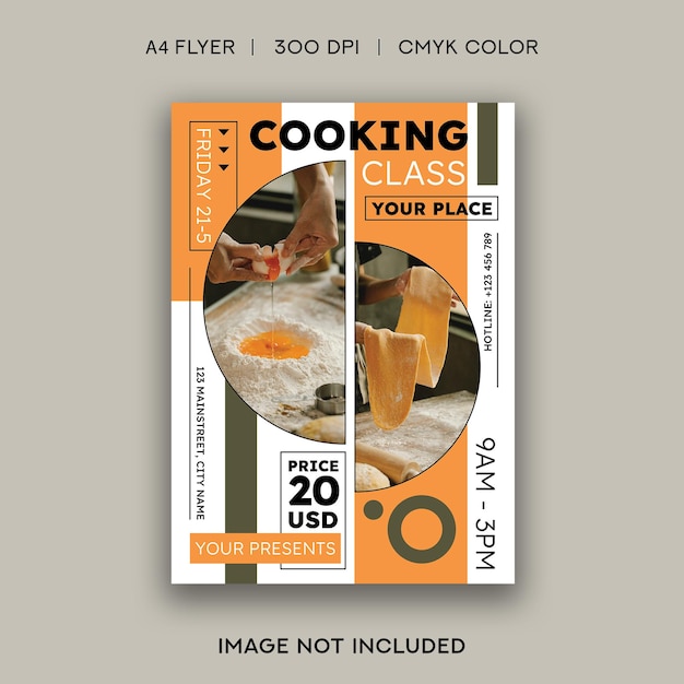 PSD cooking class flyer