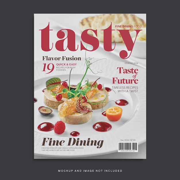 Cooking Food Magazine Cover Template in Photoshop PSD