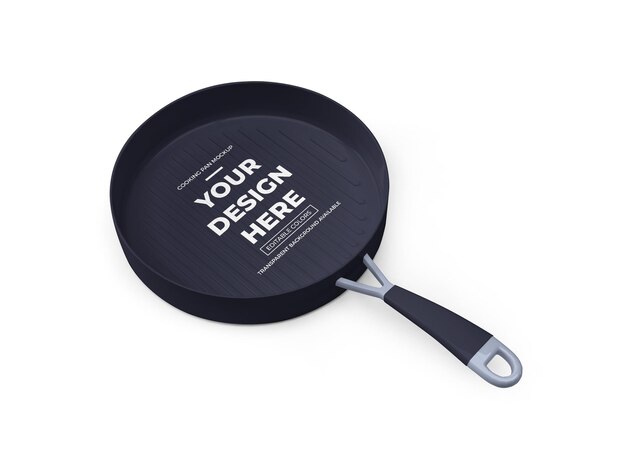 PSD cooking fry pan mockup isolated