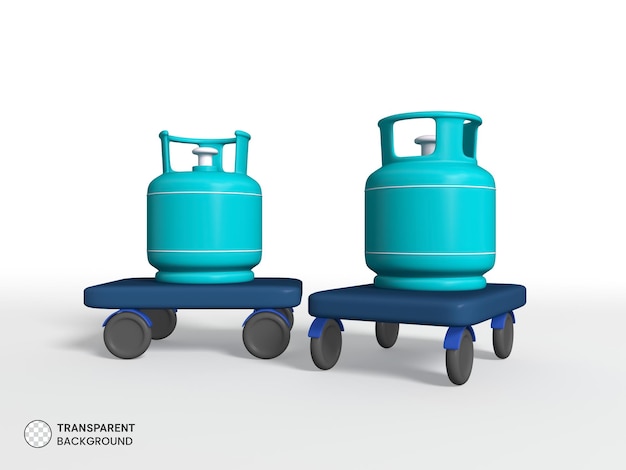 PSD cooking gas cylinder 3d render isolated icon