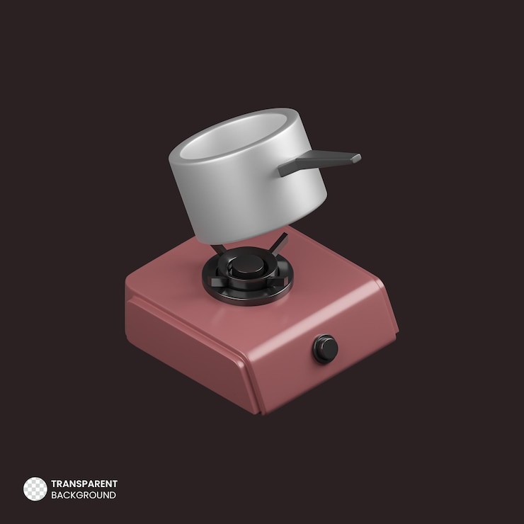 PSD cooking gas stove 3d render isolated icon