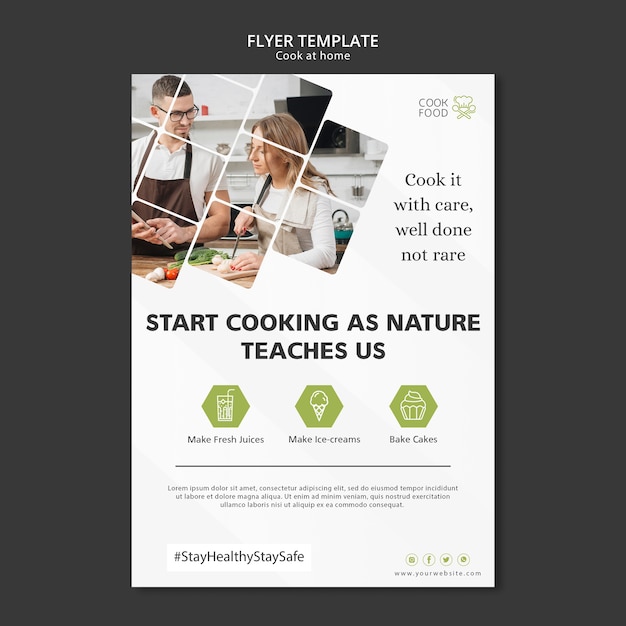 PSD cooking at home flyer design