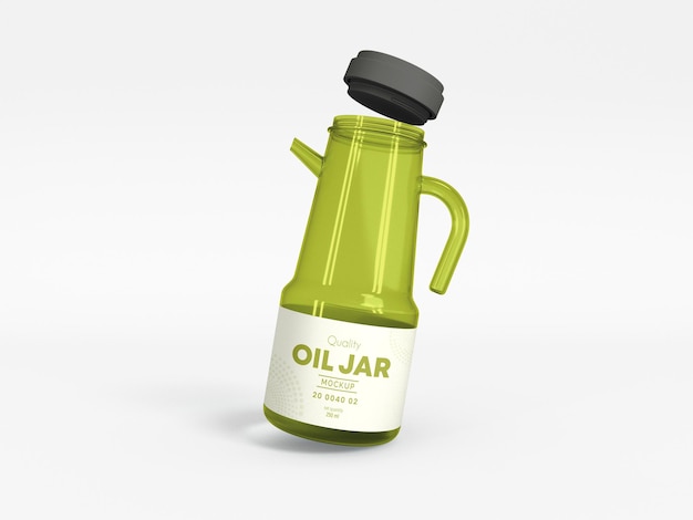 Cooking oil glass jar packaging mockup