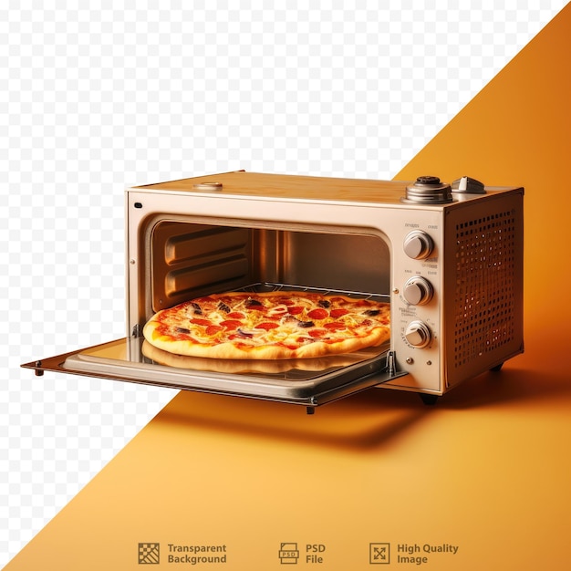 PSD cooking pizza in an oven