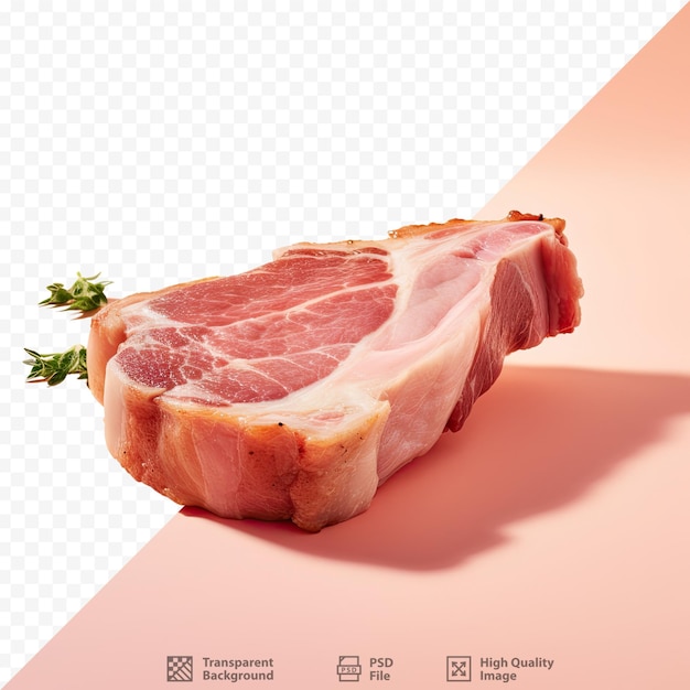 Cottura della carne di maiale su sfondo trasparente