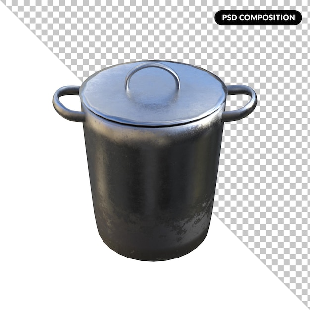 Cooking pot isolated 3d