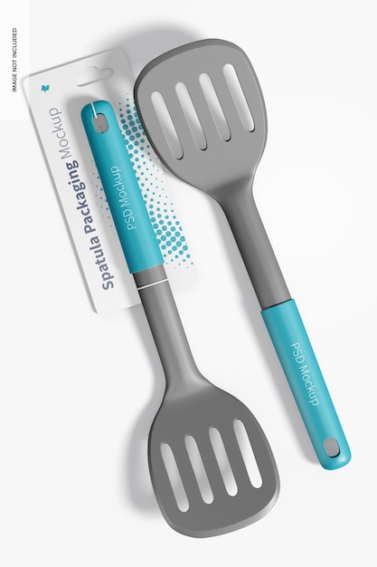 cooking spatula packaging mockup, top view