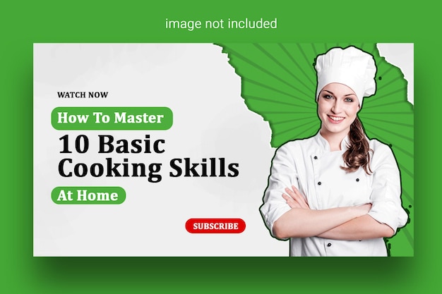 Cooking youtube thumbnail and banner template