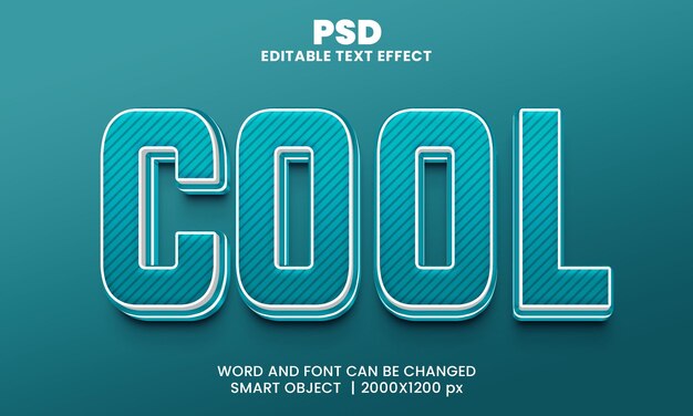 PSD cool 3d editable text effect premium psd with background