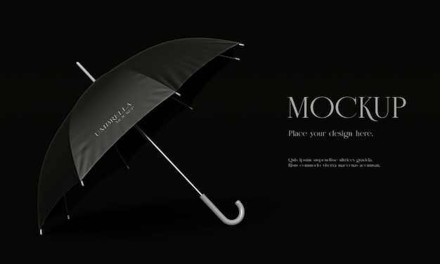 PSD cool black umbrella and text