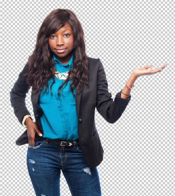 Cool black-woman holding sign