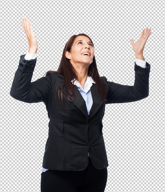 PSD cool business-woman surprised