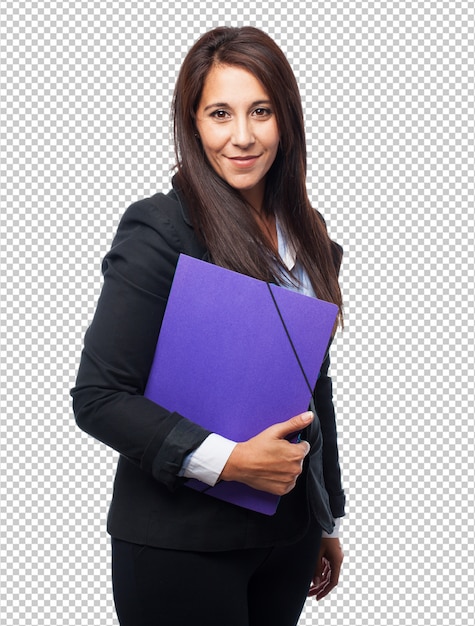 Cool business-woman with folder