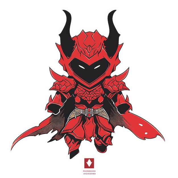 Cool chibi ridder karakter illustratie voor je t-shirtontwerp