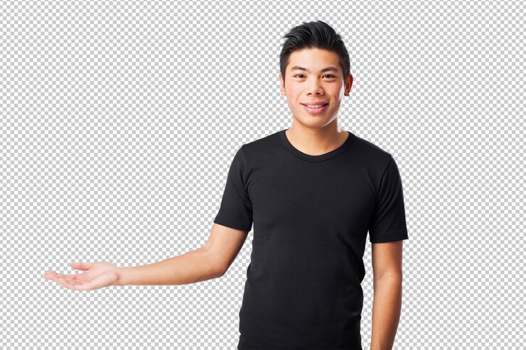 PSD cool chinese-man holding sign