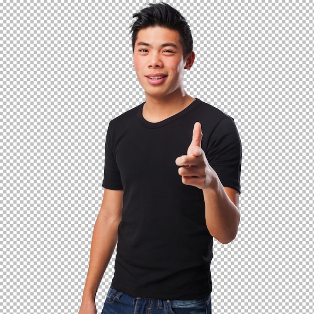 PSD cool chinese man pointing front