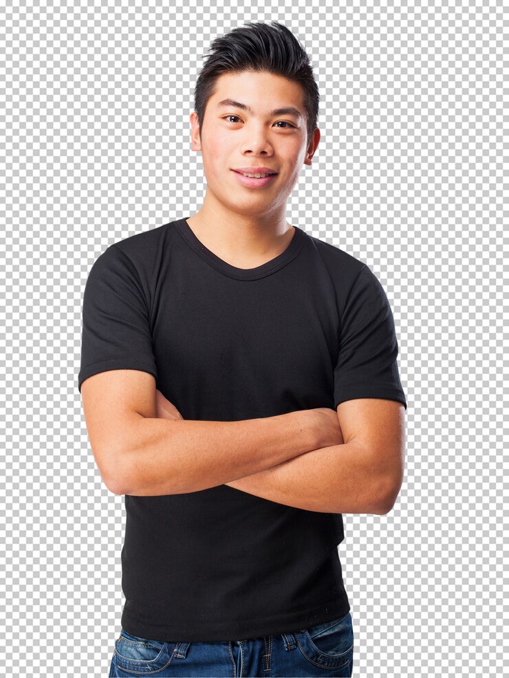 PSD cool chinese-man standing
