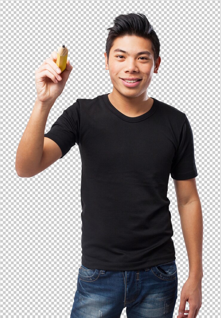 PSD cool chinese-man with pencil