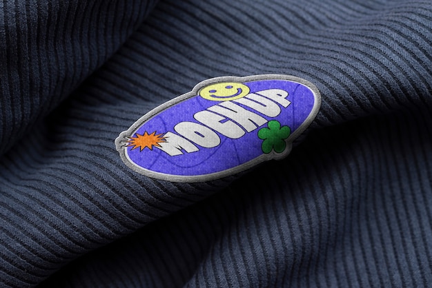 Cool clothing patch mockup