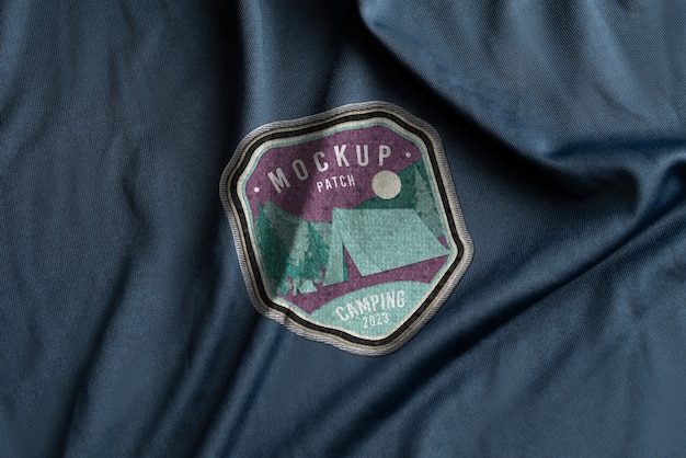 PSD cool clothing patch mockup