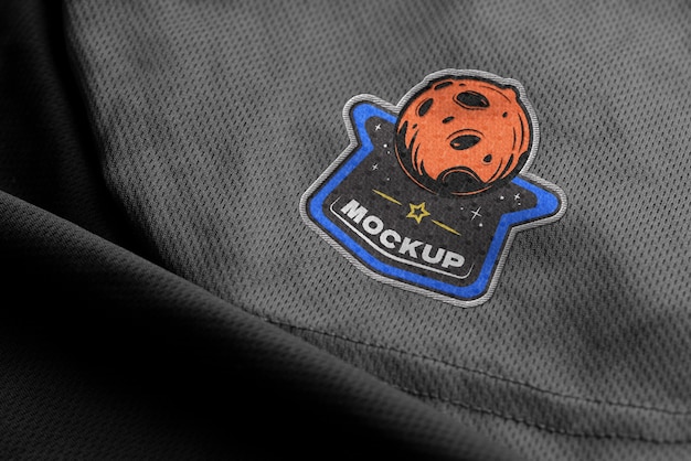 PSD cool clothing patch mockup