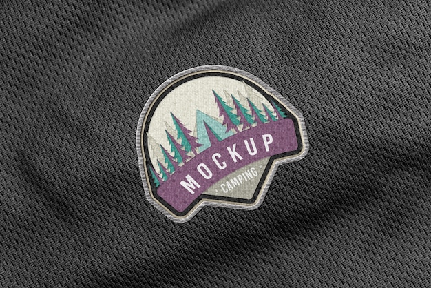 PSD cool clothing patch mockup