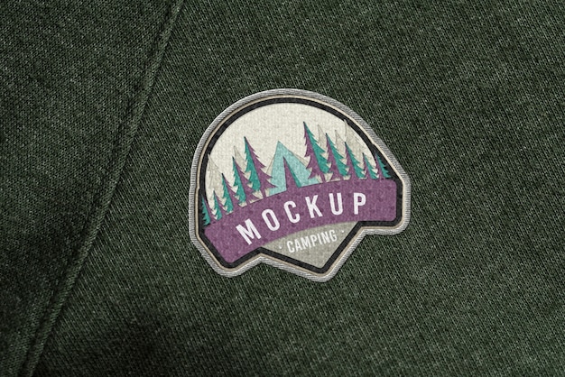 PSD cool clothing patch mockup