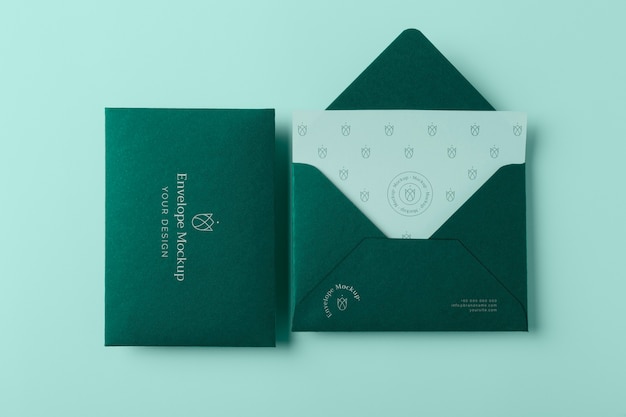 PSD cool dark dark paper envelope mock-up