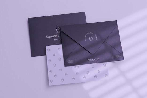 PSD cool dark dark paper envelope mock-up