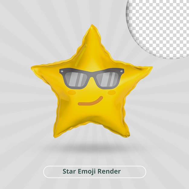 Fantastico rendering 3d di stelle emoji