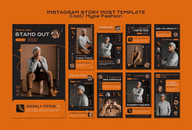 PSD storie di instagram di moda cool